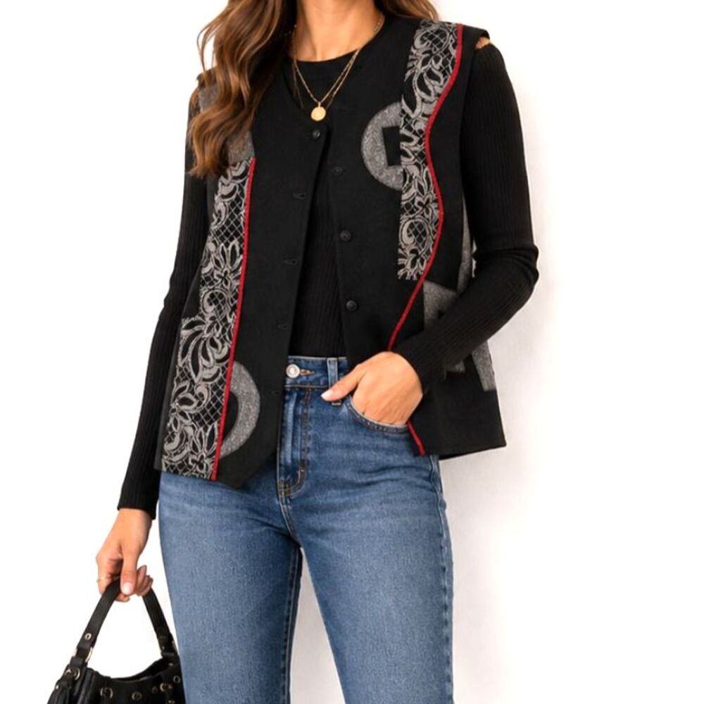 Vintage Boho Wool and Cashmere Vest - Size 1X